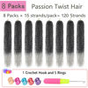 Picture of Passion Twist 24 Inch 8 Packs Crochet Hair Braiding Long Bohemian Spring Twist Hair Synthetic Hair Extension (24 Inch, 1B/Silver)