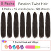Picture of Passion Twist Hair 24 Inch 8 Packs Passion Twist Crochet Hair Braiding Hair Long Bohemian Spring Twist Hair Crochet Braids Synthetic Hair Extension (24 Inch, 33#)