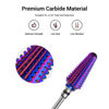 Picture of MelodySusie Professional Tornado Nail Drill Bits, 3/32'' Carbide Tungsten Multi-function Bits, Suitable for Manicure Pedicure Cuticle Gel Polishing, Salon Bits, Purple, Series Bit-X, XC