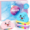 Picture of Elfinbay Rainbow Bath Bombs for Kids Girls, 4 XL Organic Kids Bath Bombs with Surprise Colors Inside, Cloud Bath Bombs for Women Relaxing, Stocking Stuffers for Kids Birthday Christmas Gifts for Girls