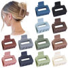 Picture of Sisiaipu 2 Inch Medium Hair Claw Clips 12 Pcs Square Hair Clips for Thin Hair Matte Nonslip Acrylic Banana Jaw Clips Bulk Hair Accessories for women and Girls - Multicolor