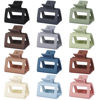 Picture of Sisiaipu 2 Inch Medium Hair Claw Clips 12 Pcs Square Hair Clips for Thin Hair Matte Nonslip Acrylic Banana Jaw Clips Bulk Hair Accessories for women and Girls - Multicolor