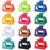 Picture of Sisiaipu 2 Inch Medium Hair Claw Clips 12 Pcs Square Hair Clips for Thin Hair Matte Nonslip Acrylic Banana Jaw Clips Bulk Hair Accessories for women and Girls - Dopamine