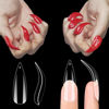 Picture of NOVO OVO Nail Tips Curved Stiletto, Clear Gel x Extension kit Full Cover to Make Press on 3D Eagle Claw nails, Thick Extra Hawk Deep Curve Almond French Tips Soft False Fake Acrylic Nail 12 Size 120pc