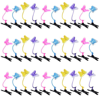 Picture of 30 Pcs Bean Sprout Hair Clips Mixed Style Plant Hairpins Flower Plant Hair Clip Little Grass Barrette Butterfly Headwear Hair Accessories for Women Girl School Home Party Christmas