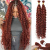 Picture of Human Braiding Hair Water Wave Bulk Human Hair 100g 22 Inch Color 350 Curly Human Hair for Boho Braids Hair Extensions No Weft 2 Braids Per Pack Wet and Wavy Human Hair Braiding Hair Dark Ginger