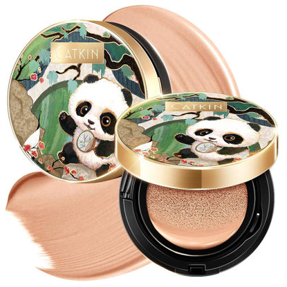 Picture of CATKIN Panda Land Full Coverage Cushion Fondation, Breathable Hydrating Nourishing Poreless Face Makeup Save for Sensitive Skin,Sheer Finish (C04 Buff)