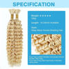 Picture of 613 Blonde Human Braiding Hair Deep Water Wave Bulk Human Hair 100g 22 Inch Curly Human Hair for Boho Braids Hair Extensions No Weft 2 Braids Per Pack Wet and Wavy Human Hair Braiding Hair