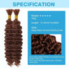 Picture of Brown Human Braiding Hair Deep Water Wave Bulk Human Hair 100g 22 Inch Color 30 Curly Human Hair for Boho Braids Hair Extensions No Weft 2 Braids Per Pack Wet and Wavy Human Hair Braiding Hair