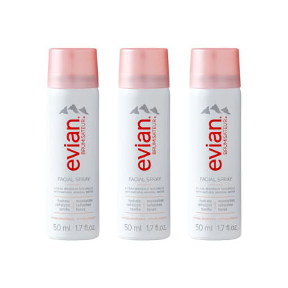 Picture of EVIAN FACIAL SPRAY Natural Mineral Water Facial Spray Trio, Travel Size, 1.7 Ounce (3 pack)