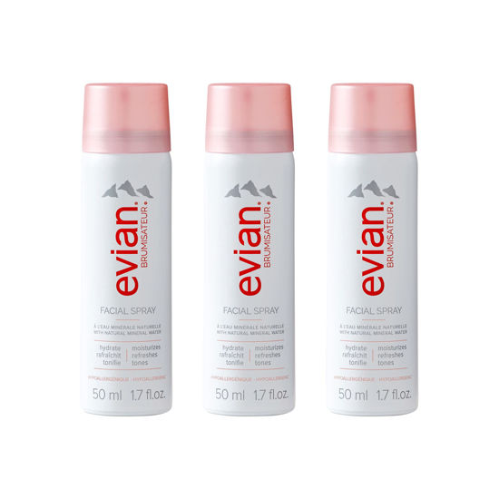 Picture of EVIAN FACIAL SPRAY Natural Mineral Water Facial Spray Trio, Travel Size, 1.7 Ounce (3 pack)