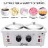 Picture of Double Wax Warmer Professional Electric Wax Heater Machine for Hair Removal, Dual Wax Pot Paraffin Facial Skin Body SPA Salon Equipment with Adjustable Temperature Set
