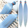 Picture of RUN SHUI Baby Blue mix Tinsel Pre stretched Braiding Hair 2 Packs Pre feathered Braid Hair Extensions 18 Inches Kanekalon Hair Braids