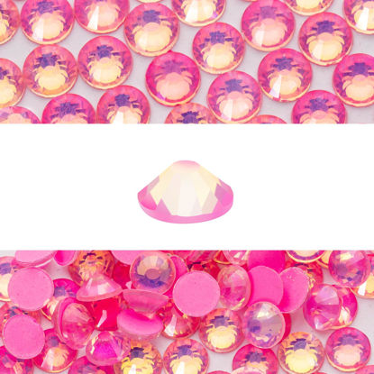 Picture of Novani 3000 Pieces Flatback Rhinestones Glass Round Gems F-Pink Crystals for Nail Art DIY Crafts Clothes Shoes,SS16,3.8-4.0mm