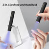 Picture of UV Light for Gel Nails, Denabuty Mini U V LED Nail Lamp Handheld with Stand, Portable Nail Dryer Rechargeable USB Cordless, Nail Light with 2 Timers for Fast Drying, Black