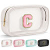 Picture of YOOLIFE Travel Clear Makeup Bag Toiletry Bag, Make up Bag Waterproof Toiletry Bags for Women Cosmetic Bag Preppy Stuff Birthday Gifts for Women Personalized White Mother Girlfriend Wife Gifts Letter C
