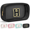 Picture of YOOLIFE Travel Toiletry Bag for Women, Black Clear Makeup Bag Cute Make Up Bag for Women Cosmetic Bags Skin Care Makeup Bag Organizer Birthday Gifts for Women Teacher Mother Girlfriend Initial H