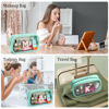 Picture of YOOLIFE Initial Make Up Bag Travel Toiletry Bag, Clear Makeup Bag Preppy Cosmetic Bags Organizer Travel Essentials Gifts for Women Teen Girlfriend Teacher Mom Birthday Girl Gifts Makeup Case Blue M