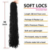 Picture of 6 Packs 36 Inch Faux Locs Crochet Hair Pre looped Crochet Goddess Loc Hair Braids Soft Locs Crochet Hair for Black Women (36 Inch (Pack of 6), 1B#)