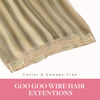 Picture of GOO GOO Wire Hair Extensions Human Hair, 16/22 Light Blondewith mix Golden Blonde Highlighted 14inch 75g, Invisible Wire Hair Extensions with Transparent, Seamless Fish Line Hairpiece