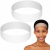 Picture of WILLBOND Adjustable Silicone Wig Headband - Non-Slip Seamless Wig Grip Band and Strong Holder for Men and Women's Sports, Yoga (White, 2 Pieces)