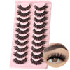Picture of FARRED Natural Lashes Wispy False Eyelashes Fake Cat Eye Lashes Pack 10 Pairs Natural Look Lash Strips Fluffy Mink Eyelash Full Strip Lashes (C4 | 6-14MM)