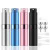 Picture of Lil Ray 8ml Portable Mini Perfume Atomizer(4 PCS)，Refillable Empty Small Spray Bottle for Travel, Twist Tpye Pocket Cologne Sprayer (Matte Black, Pink, Blue, Silver)