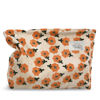 Picture of HAPPYHEIDI Women Floral Corduroy Canvas Makeup Bag Travel Cosmetic Pouch Purse Organizer, Cute Beige