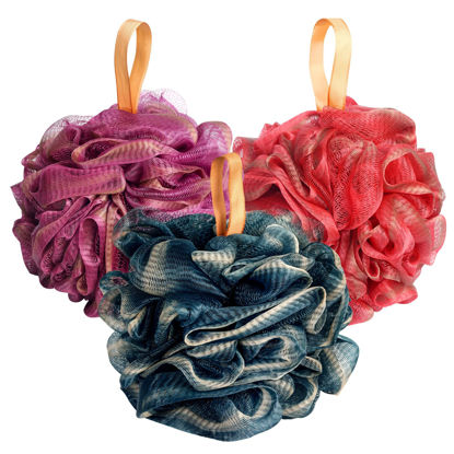 Picture of Fishent Shower Sponge Shower Loofah, Body Wash Loofah Sponge Body Scrubber, 3 Pack 60g Large Size Lofas for Shower, Cleaning Loofahs Sponge Body Sponges for All Skin Types