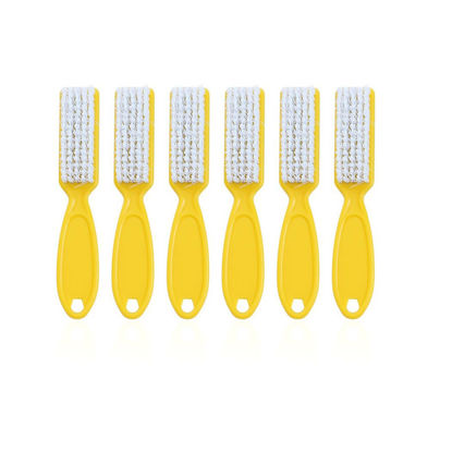 Picture of SQULIGT 6Pcs Nail Brush for Cleaning Fingernails, Handle Grip Cleaning Brush for Nail and Toenail, Nail Dust Brush Manicure Pedicure Tools Scrubbing Brush Women Men Home Salon(Yellow)