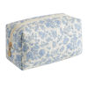 Picture of HHQQWZ Makeup Bag Travel Cosmetic Bag for Women Girls, Zipper Make Up Pouch, Floral Flowers Toiletry Organizer Makeup, Portable Storage Bag, Cosmetic Travel Cloth Bag (Blue Floral)