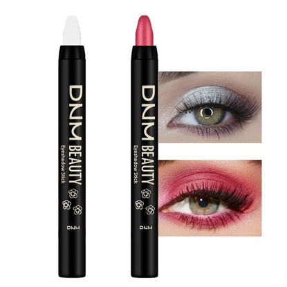 Picture of Kaely 2Pcs Cream Eyeshadow Sticks Set for Eyes Waterproof,Pearl White & Red Shimmer Matte Eye shadow Stick Pencil Pen Bulk sombras en crema para ojos 01+35