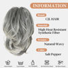 Picture of CJL HAIR Claw Clip Short Ponytail Hair Extensions DIY Bendable Metals Messy Bun Hair Piece for Wonen Wavy Curly Synthetic Fake Hairpieces Salt and Pepper