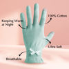 Picture of Evridwear Beauty Cotton Gloves with Touchscreen Fingers for SPA, Eczema, Dry Hands, Hand Care, Day and Night Moisturizing, (2 Pair L/XL, Feather Weight Mint Green Color)
