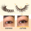 Picture of Brown Lashes Strip Natural Looking Cat Eye Lashes Brown Eyelashes Wispy Fluffy Clear Band Brown Eye Lash Pack 8 Pairs