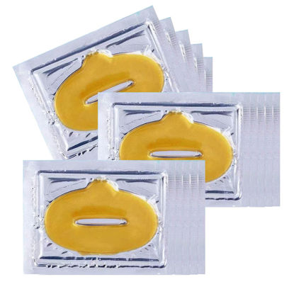 Picture of NIYET 30 pieces of Moisturizing Collagen Crystal Lip Mask - Anti-Ageing & Anti Chapped, Reduce lip Wrinkles, Fade Lip Color, Make Skin Smooth And Firm Collagen Lip Pieces (Gold)