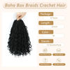 Picture of 8 Packs Boho Braids Crochet Hair-8 Inch Crochet Box Braids- Bohomian Box Braid Crochet Hair Synthetic Braiding Hair Goddess Box Braids Crochet Hair for Black Women(1B)