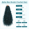 Picture of 8 Packs Crochet Box Braids- 18 Inch Goddess Box Braids Crochet Hair Bohomian Crochet Braids Hair Synthetic Braiding Hair Extensions Crochet Hair for Black Women (18(8Packs), 1B/Blue/Green)