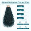 Picture of 8 Packs Crochet Box Braids- 14 Inch Boho Box Braids Crochet Braids Hair Synthetic Braiding Hair Goddess Box Braids Crochet Hair for Black Women (14(8Packs), 1B/Blue/Green)