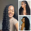 Picture of 8 Packs Crochet Box Braids-16 Inch Boho Box Braids Crochet Braids Hair Bohomian Box Braid Crochet Hair Synthetic Braiding Hair Goddess Box Braids Crochet Hair for Black Women(1B)