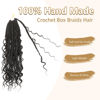 Picture of 8 Packs Crochet Box Braids-16 Inch Boho Box Braids Crochet Braids Hair Bohomian Box Braid Crochet Hair Synthetic Braiding Hair Goddess Box Braids Crochet Hair for Black Women(1B)