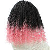 Picture of 8 Packs Crochet Box Braids- 14 Inch Bohomian Box Braid Crochet Hair Synthetic Braiding Hair Goddess Box Braids Crochet Hair for Black Women(14(8Packs), 1B/Pink)