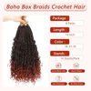 Picture of 8 Packs Goddess Box Braids Crochet Hair-14 Inch Crochet Box Braids Pre-looped Bohomian Crochet Braids Hair Synthetic Braiding Hair Extensions Crochet Hair for Black Women (1B/350)