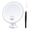 Picture of Magnifying Mirror with Light 30X, Lighted Makeup Mirror 30X for Precision Makeup, 3 Color Modes and Adjustable Brightness, 360° Swivel Magnifying Mirror Suction Cup for Bathroom Mirrors 8 Inches