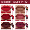 Picture of evpct 6Pcs Wine Bottle Lip Tint Stain Set Long Lasting Lipstick 24 hour Waterproof for Women, Ruby Dark Deep Rose Red Plum Purple Brown Matte Magic Lipstick 24 Hours Lipstick Lip Liner Stain Peel off