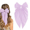 Picture of Large Bow Hair Clips with Long Tails - Ribbon Bowknot Pins Accessories for Women, Party Gifts for Girls (Purple)