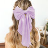 Picture of Large Bow Hair Clips with Long Tails - Ribbon Bowknot Pins Accessories for Women, Party Gifts for Girls (Purple)
