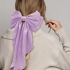 Picture of Large Bow Hair Clips with Long Tails - Ribbon Bowknot Pins Accessories for Women, Party Gifts for Girls (Purple)