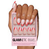 Picture of Glamnetic Press On Nails - Mrs. Claus | Semi-Transparent Red French Tip Santa Hat Short Almond False Nails, Reusable Stick On Fake Nails with Glue | Salon Quality | 15 Sizes - 30 Nail Kit