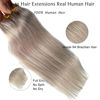 Picture of Clip in Hair Extensions Real Human Hair, Platinum Silver Human Hair Clip in Extensions for Women, 18 Inch 7 Pieces 70G/Set Double Weft Hair Extensions Clip in Human Hair for Girls